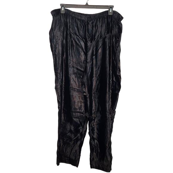 NWT Marisol Twinset Black Crushed Velvet 2 Pc Top & Pants Set Plus Women's 22W - Picture 6 of 7